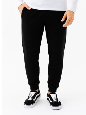 calça masculina preta de algodão com punho