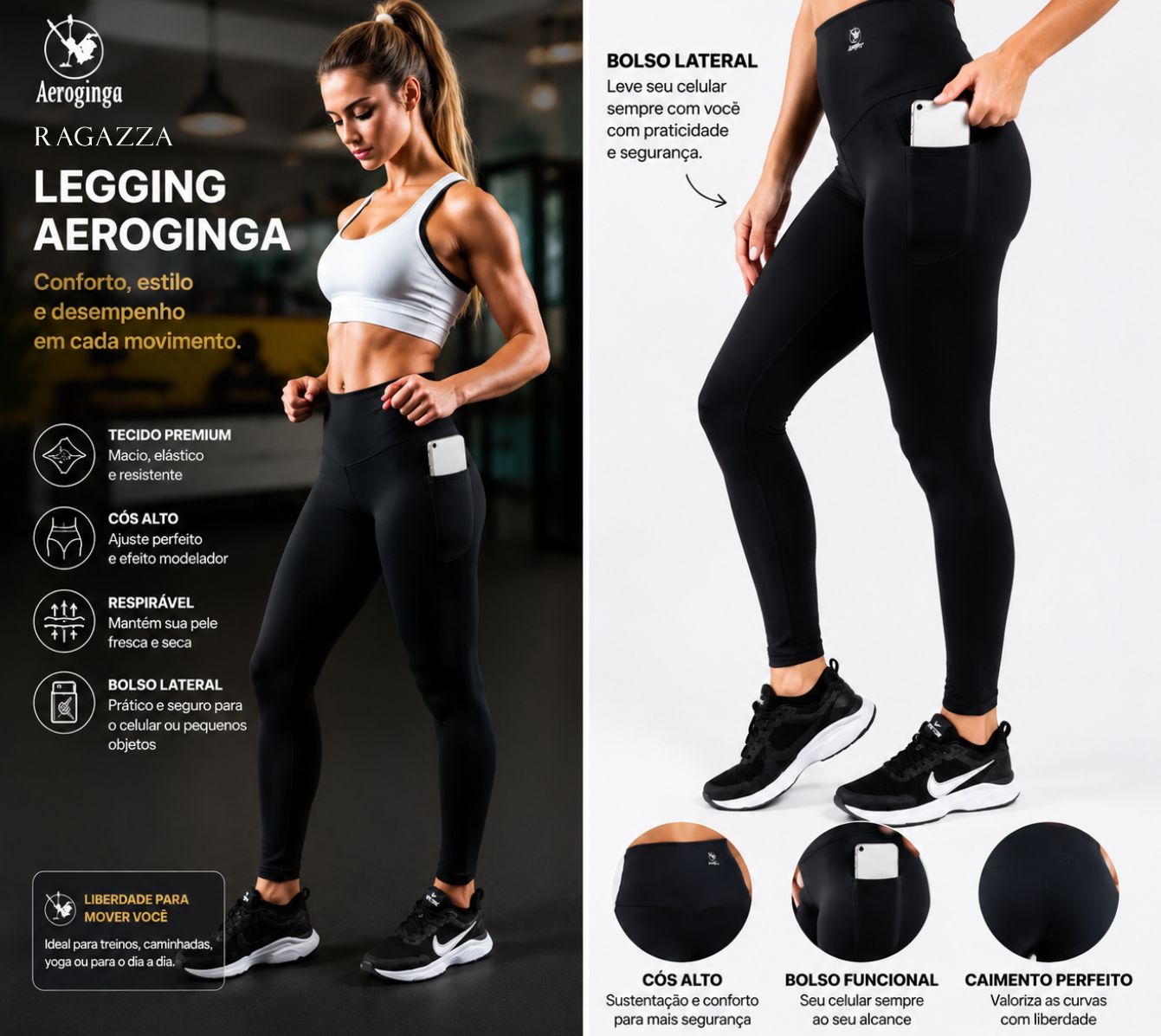 Calça Legging Aeroginga com Bolso - Imagem 3